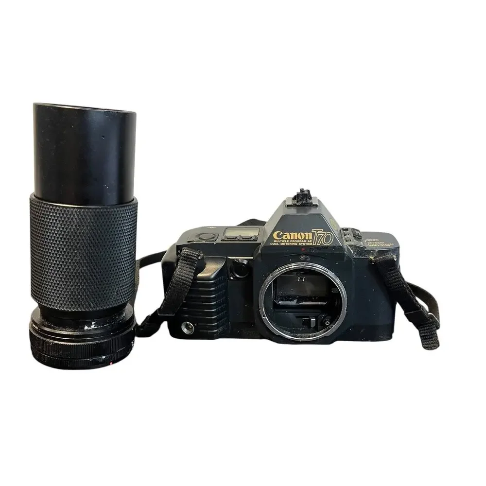Canon T70 35mm SLR Camera with 50mm & 70-210mm Lens untested
